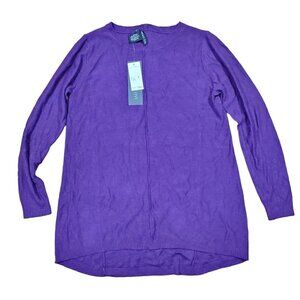Two Twenty Five‎ Cashmere Blend Sweater Berry Heather Womens M Knit Back Zip NWT